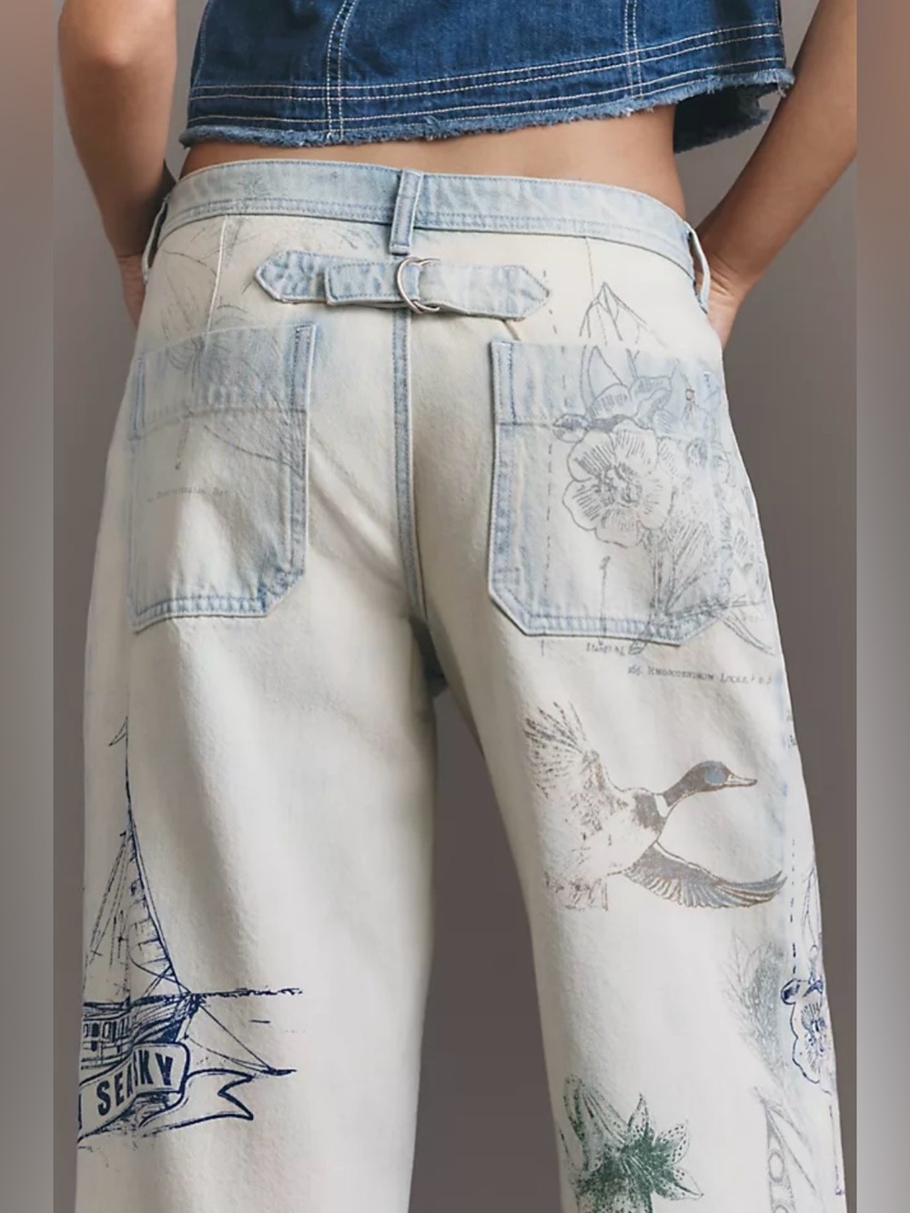 Anthropologie Pilcro Mid-Rise Slouchy Wide-Leg Cuffed Jeans - Picture 3 of 16